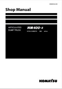 repair manual Komatsu Articulated Dump Truck HM400-3  Shop Manual PDF