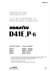 repair manual Komatsu Bulldozer D4 E,P-6 Set of Shop Manuals PDF