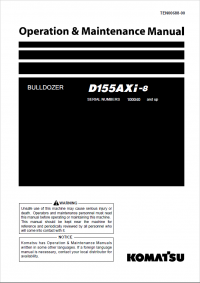 repair manual Komatsu Bulldozer D155AXi-8 Operation and Maintenance Manual PDF