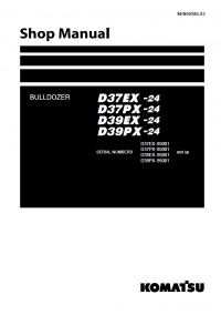 repair manual Komatsu Bulldozer D37EX/PX-24, D39EX/PX-24 Shop Manual PDF