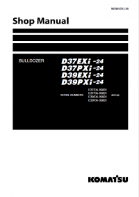 repair manual Komatsu Bulldozer D37EXi -24, D37PXi -24, D39EXi-24, D39PXi-24 Shop Manual PDF