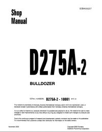 repair manual Komatsu Bulldozer D275A-2 Shop Manual PDF