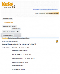 repair manual Yale B865 MO10S AC Truck PDF Parts and Technical Information