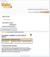 repair manual Yale C842 (MP22 and MP30) PDF Service Manuals
