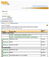 repair manual Yale Truck C878 (GLP60\GDP60-70VX, GDP135-155VX) PDF Information