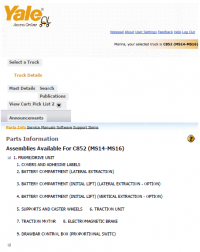 repair manual Yale C852 (MS14-MS16) Truck PDF Parts Information