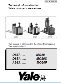 repair manual Yale D857 (MO20/MO20S) Truck PDF Parts and Service Information