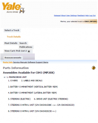 repair manual Yale Truck C843 (MP20X) PDF Parts and Service Manual