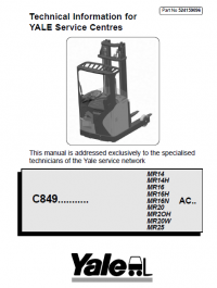 repair manual Yale Truck C849 (MR14-20W) PDF Service Manuals