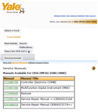 repair manual Yale Truck C856 (MP20 25HD 30HD) PDF Set of Manuals