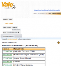 repair manual Yale Truck B853 (MP20S-MP30S) PDF Information