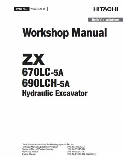 Hitachi Excavator ZX670LC-5A ZX690LCH-5A Workshop