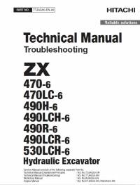 repair manual Hitachi Hydraulic Excavator ZX470(LC)-6, ZX490(LC)H-6, ZX490(LC)R-6 ZX530LCH-6 Troubleshooting PDF