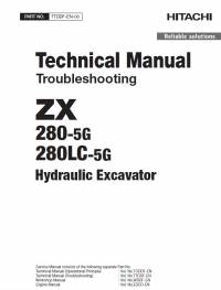 repair manual Hitachi Hydraulic Excavator ZX280-5G, ZX280LC-5G Troubleshooting Technical Manual PDF