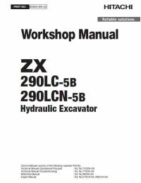 repair manual Hitachi Hydraulic Excavator ZX290LC-5B, ZX290LCN-5B Workshop Manual PDF