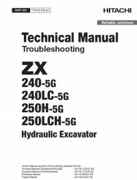 repair manual Hitachi Hydraulic Excavator ZX240(LC)-5G, ZX250(LC)H-5G Troubleshooting Technical Manual PDF