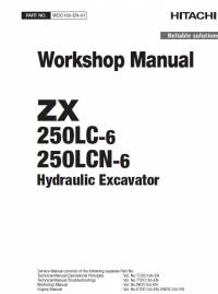 repair manual Hitachi Hydraulic Excavator ZX250LC-6, ZX250LCN-6 Workshop Manual PDF