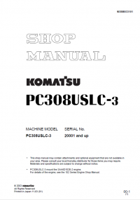 repair manual Komatsu Hydraulic Excavator PC308USLC-3 Shop Manual PDF