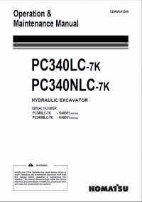 repair manual Kobelco Hydraulic Excavator PC340LC-7K, PC340NLC-7K Operation and Maintenance Manual PDF