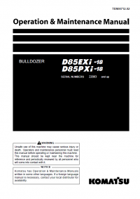 repair manual Komatsu Bulldozer D85EXi -18, D85PXi-18 Operation and Maintenance Manual PDF