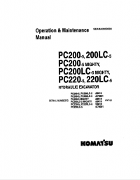 repair manual Komatsu Hydraulic Excavator PC200-5/LC-5, MIGHTY, PC220-5/LC-5 Set of Manuals PDF