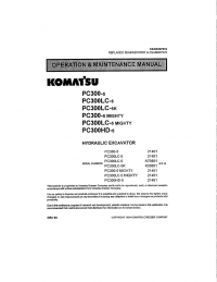 repair manual Komatsu Excavator PC300/LC-5/LC-5K/HD-5, PC300/LC-5 Mighty Operation and Maintenance Manual PDF