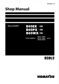 repair manual Komatsu Bulldozer D65EX -16, D65PX-16, D65WX-16 Shop Manual PDF