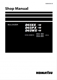 repair manual Komatsu Bulldozer D65EX -18, D65PX-18, D65WX-18 Shop Manual PDF