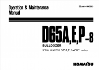 repair manual Komatsu Bulldozer D65A, E, P-8 Operation and Maintenance Manual PDF