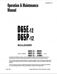 repair manual Komatsu D65E-12, D65P-12 Bulldozer Operation and Maintenance Manual PDF