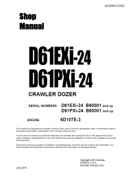 repair manual Komatsu D61EXi-24, D61PXi-24 Crawler Dozer Set of Shop Manual PDF