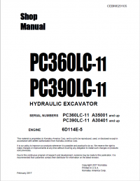 repair manual Komatsu Hydraulic Excavator PC360LC-11, PC390LC-11 Set of Shop Manuals PDF