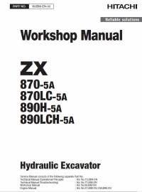 repair manual Hitachi Hydraulic Excavator ZX870(LC)-5A, ZX890(LC)H-5A Workshop Manual PDF