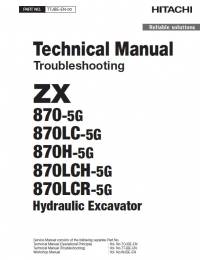 repair manual Hitachi Hydraulic Excavator ZX870(LC)-5G, ZX870(LC)H-5G, ZX870LCR-5G Troubleshooting PDF