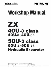 repair manual Hitachi Hydraulic Excavator ZX40U-3 class, ZX50U-3 class Workshop Manual PDF