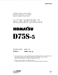 repair manual Komatsu Crawer Dozer D75S-5 Shop Manual PDF
