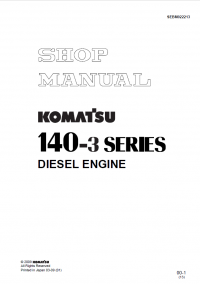 repair manual Komatsu Diesel Engine 6D140-3 Series Shop Manual PDF