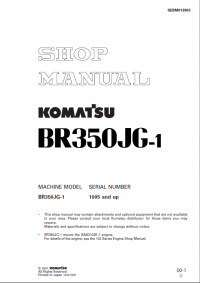 repair manual Komatsu Mobile Crusher BR350JG-1 Shop Manual PDF