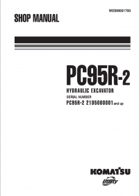 repair manual Komatsu Hydraulic Excavator PC95R-2 Set of Shop Manuals PDF