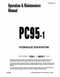 repair manual Komatsu Hydraulc Excavator PC95-1 Operation and Maintenance Manual PDF