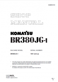 repair manual Komatsu Mobile Crusher BR380JG-1 Shop Manual PDF