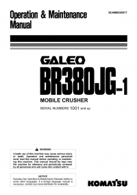 repair manual Komatsu Mobile Crusher BR380JG-1 Set of Operation and Maintenance Manuals PDF