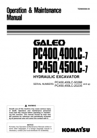 repair manual Komatsu Hydraulic Excavator PC400, 400LC-7, PC450, 450LC-7 Operation and Maintenance Manual PDF