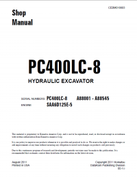 repair manual Komatsu Hydraulic Excavator PC400LC-8 Shop Manual PDF