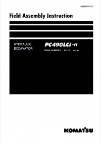 repair manual Komatsu Hydraulic Excavator PC490LCi-11 Field Assembly Instruction PDF