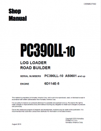 repair manual Komatsu PC390LL-10 Log Loader Road Builder Shop Manual PDF