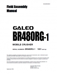 repair manual Komatsu Galeo Mobile Crusher BR480RG-1 Field Assembly Manual PDF