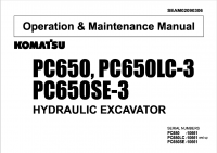 repair manual Komatsu Hydraulic Excavator PC650/LC-3, PC650SE-3 Set of Operation and Maintenance Manuals PDF