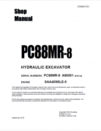 repair manual Komatsu Hydraulic Excavator PC88MR-8 Shop Manual PDF
