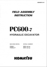 repair manual Komatsu Hydraulic Excavator PC600-7 Field Assembly Instruction PDF